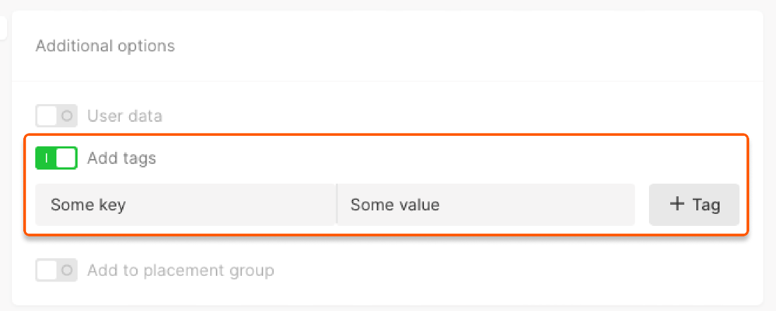 The field to add tags